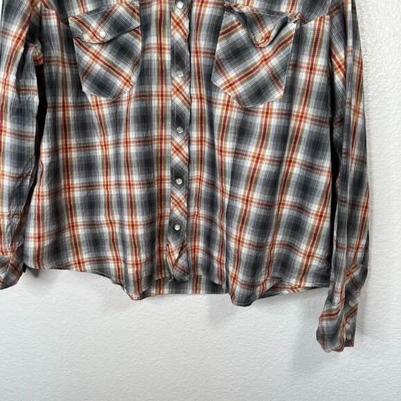 Shyanne Womens Plaid Cotton Pearl Snap Western Button Down Shirt Plus size 2X - Picture 4 of 9